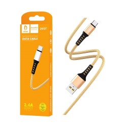 DENMEN FAST CHARGING CABLE D02T TYPE C 2.4A GOLD DENMEN FAST CHARGING CABLE D02T TYPE C 2.4A GOLD